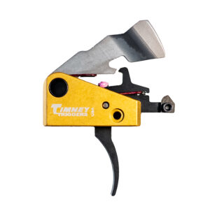 Timney Triggers 691S Featherweight Single-Stage Curved Trigger with Black/Gold Finish for FN SCAR17