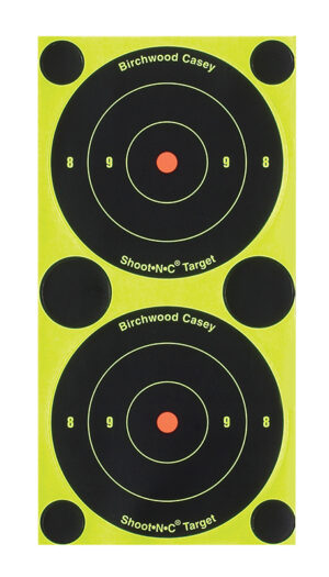 Birchwood Casey 34375 Shoot-N-C Reactive Target Self-Adhesive Paper Black/Yellow 3" Bullseye 240 Pack