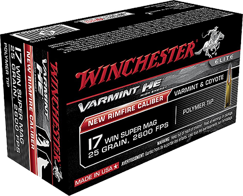 Winchester Ammo S17W25 Varmint HE 17WSM 25gr Polymer Tip 50 Per Box/10 Case