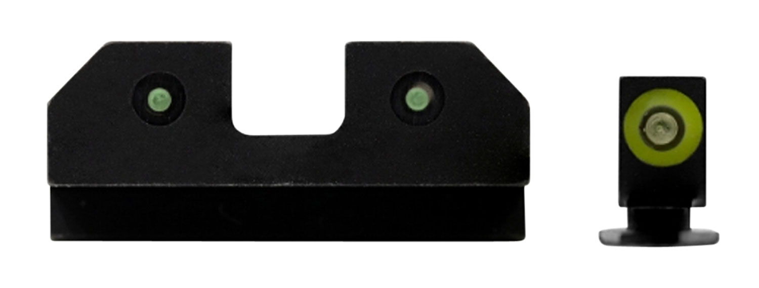 XS Sights GLR014P6G R3D Night Sights fits Glock Black | Green Tritium Green Outline Front Sight Green Tritium Rear Sight
