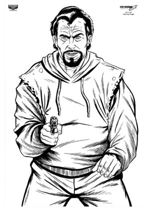 Birchwood Casey 37016 EZE-Scorer Bad Guy Silhouette Paper Target 23" x 35" 100 Per Pkg