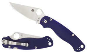 Spyderco C81GPDBL2 Para Military 2  3.42" Folding Plain Satin CPM S110V Blade/Dark Blue Textured G10 Handle Includes Pocket Clip