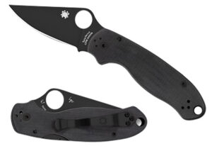 Spyderco C223GPBK Para 3  2.95" Folding Clip Point Plain Black DLC CPM S45VN SS Blade/Black G10 Handle Includes Pocket Clip