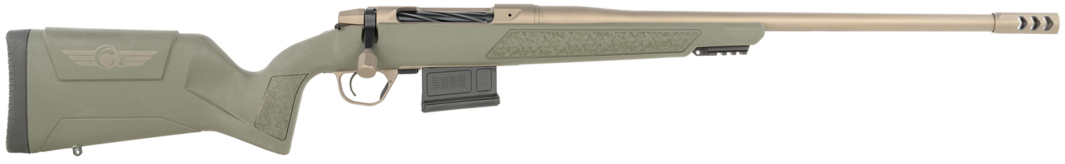 Christensen Arms 8011505400 Evoke Hunter 22 Creedmoor 4+1 22" Smoked Bronze Cerakote Threaded Barrel, Smoked Bronze Cerakote Drilled & Tapped Receiver, OD Green Fixed Synthetic Stock