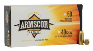 Armscor FAC402N USA  40S&W 180gr Full Metal Jacket 50 Per Box/20 Case