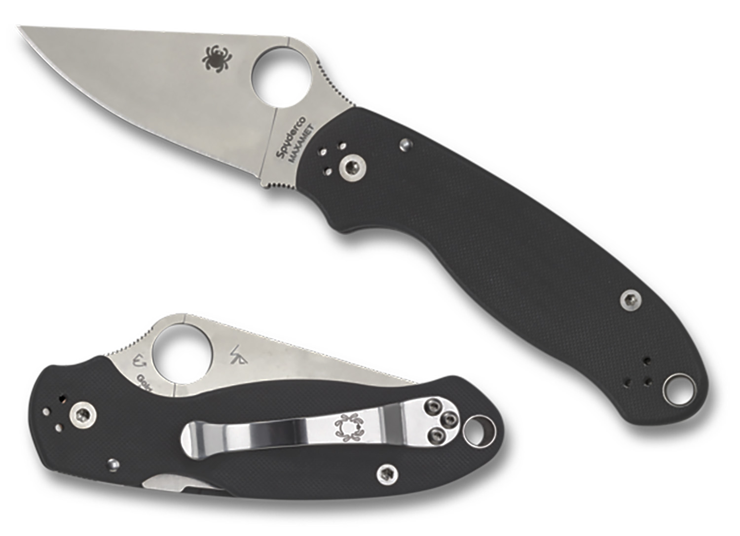Spyderco C223GP Para 3 2.95" Folding Clip Point Plain Satin CPM S45VN SS Blade/ Black G10 Handle Includes Pocket Clip