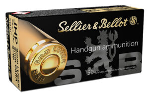 Sellier & Bellot SB9C Handgun  9mmLuger 115gr Jacketed Hollow Point 50 Per Box/20 Case