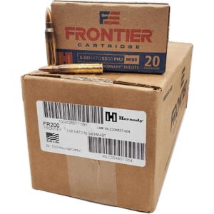 Hornady Frontier NATO FM193 Rifle Ammunition 5.56mm 55 gr FMJ 3240 fps 500/ct Case (25-20ct Boxes)