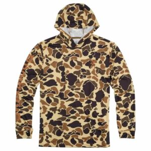 Browning Hooded Long Sleeve Tech Shirt Vintage Tan Camo M