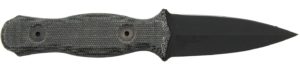 HALF FACE BLADES TRIDENT DAGGER 3" BLADE, 6.75" OA, S45VN STEEL, HRC60, ARMOR BLK, GRY MICARTA GRIP