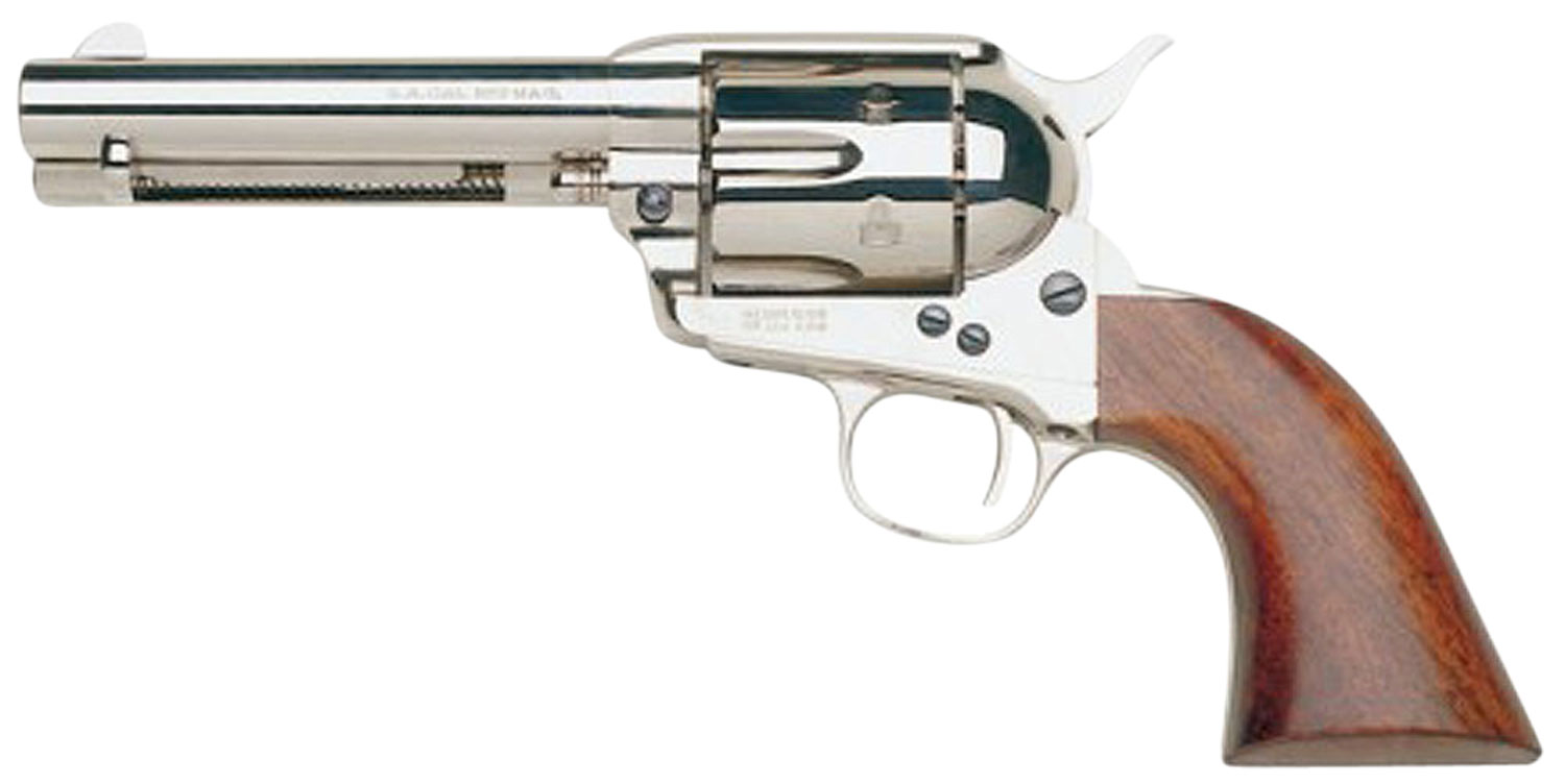 Taylors & Company 555121 1873 Cattleman 45 Colt (LC) Caliber with 4.75" Barrel, 6rd Capacity Cylinder, Overall Nickel-Plated Finish Steel & Walnut Grip