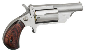 North American Arms 22MR Ranger II 22 WMR 5 Shot 1.63" Satin Stainless Steel Barrel & Frame, Stainless Cylinder, Rosewood Birdshead Grip, Exposed Hammer