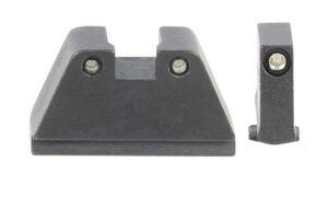 AmeriGlo GL814 Optic Compatible Sight Set for Glock  2XL Tall Green Tritium Black Outline Front Sight-Green Tritium Black Outline Rear Sight