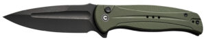 Civivi Knives C23053-2 Incindie  3.48" Folding Spear Point Plain Black Stonewashed 14C28N Steel Blade, OD Green Textured G10 Handle