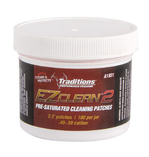 Traditions A1931 EZ Clean 2 Cleaning Patches Multiple .45 .54 Cal 100 Per Jar