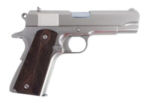 Tisas Arms 10100115 1911 A1 Tank Commander 45 ACP 7+1 4.25" Stainless Steel Barrel, Nickel Carbon Steel Serrated Slide & Frame w/Beavertail, Walnut Grip