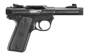 Ruger 40194 Mark IV 250th Anniversary 22 LR 10+1 4.40" Stainless Threaded Bull Barrel, Black Alloy Steel Receiver w/Scope Rail, Black Polymer Frame, Checkered Synthetic Grip, RMR/RMSc/DPP Footprint, A