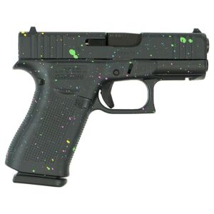 Glock 43X "Multi-Color Paint Splatter" Black Handgun 9mm Luger 10rd Magazines(2) 3.41" Barrel Accessory Rail USA Made