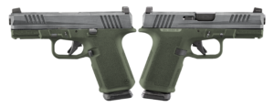 RUGER RXM 9MM PISTOL 4" CRUSHED SILVER BATTLE WORN/GREEN O.R. 2-15RD MAGS - ORION EXCLUSIVE
