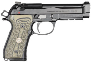 Wilson Combat BER92BRIG9 92G Brigadier Tactical 9mm Luger 15+1 4.70" Target Crown Steel Barrel, Black Serrated Steel Slide, Black Steel Frame w/Picatinny Rail, Dirty Olive G10 Grip, Ambidextrous